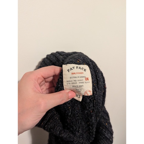 Fat Face Men's Chunky Knit Heavyweight Fisherman Pull Over Sweater Wool Blend XS - Picture 5 of 6